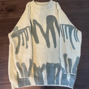 Green Spray Paint Sweater Y2K
